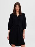 Selected V-NECK SHIRT DRESS, Black, highres - 16090921_Black_003.jpg