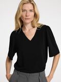 Selected LOOSE FIT V-NECK TOP, Black, highres - 16096774_Black_006.jpg