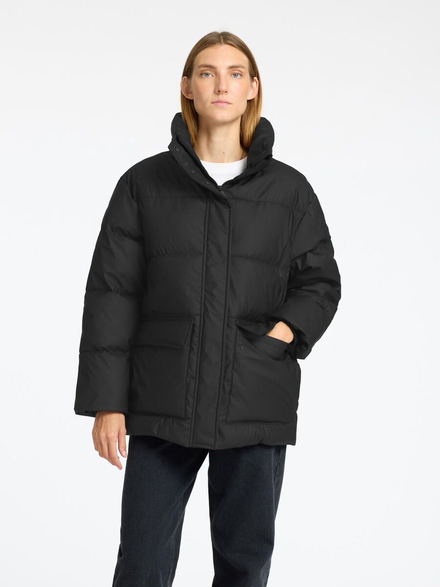 Selected COATED PADDED JACKET, Black, highres - 16094813_Black_003.jpg