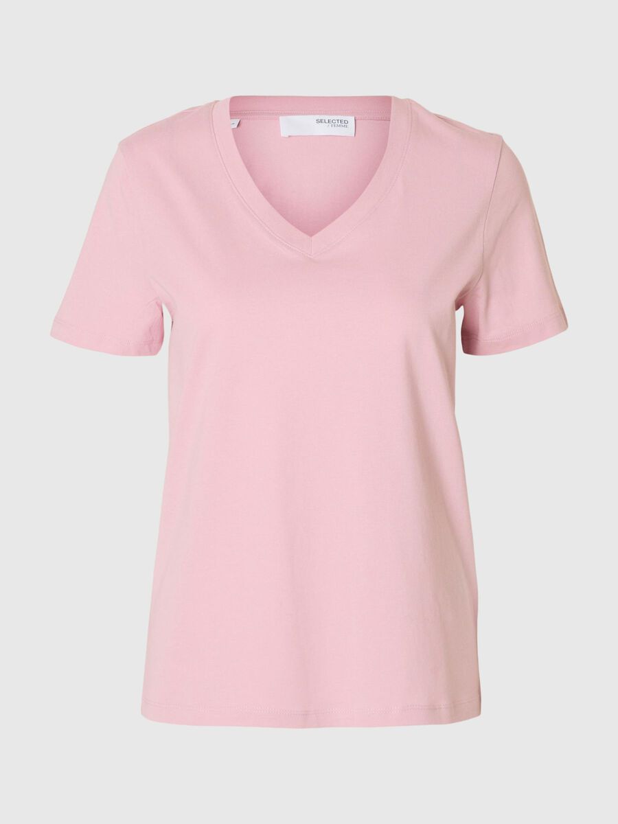 Selected DISEÑO CLÁSICO V-NECK CAMISETA, Bleached Mauve, highres - 16087922_BleachedMauve_001.jpg