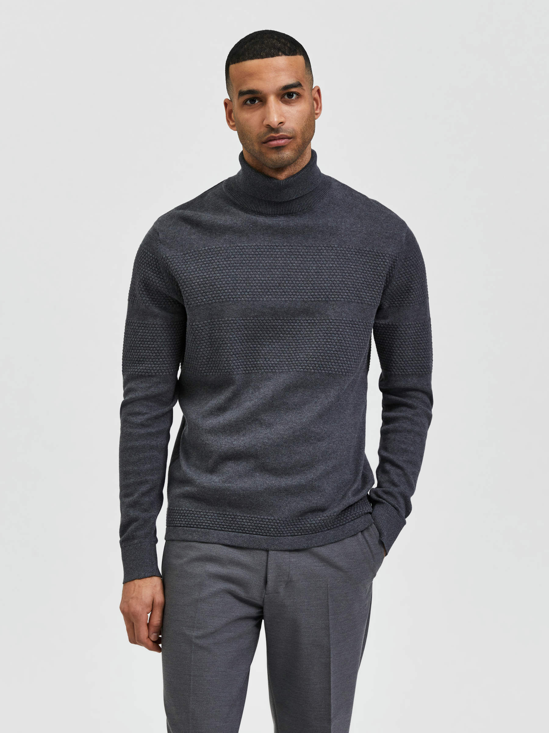 Grey KNITTED TURTLENECK | Selected®