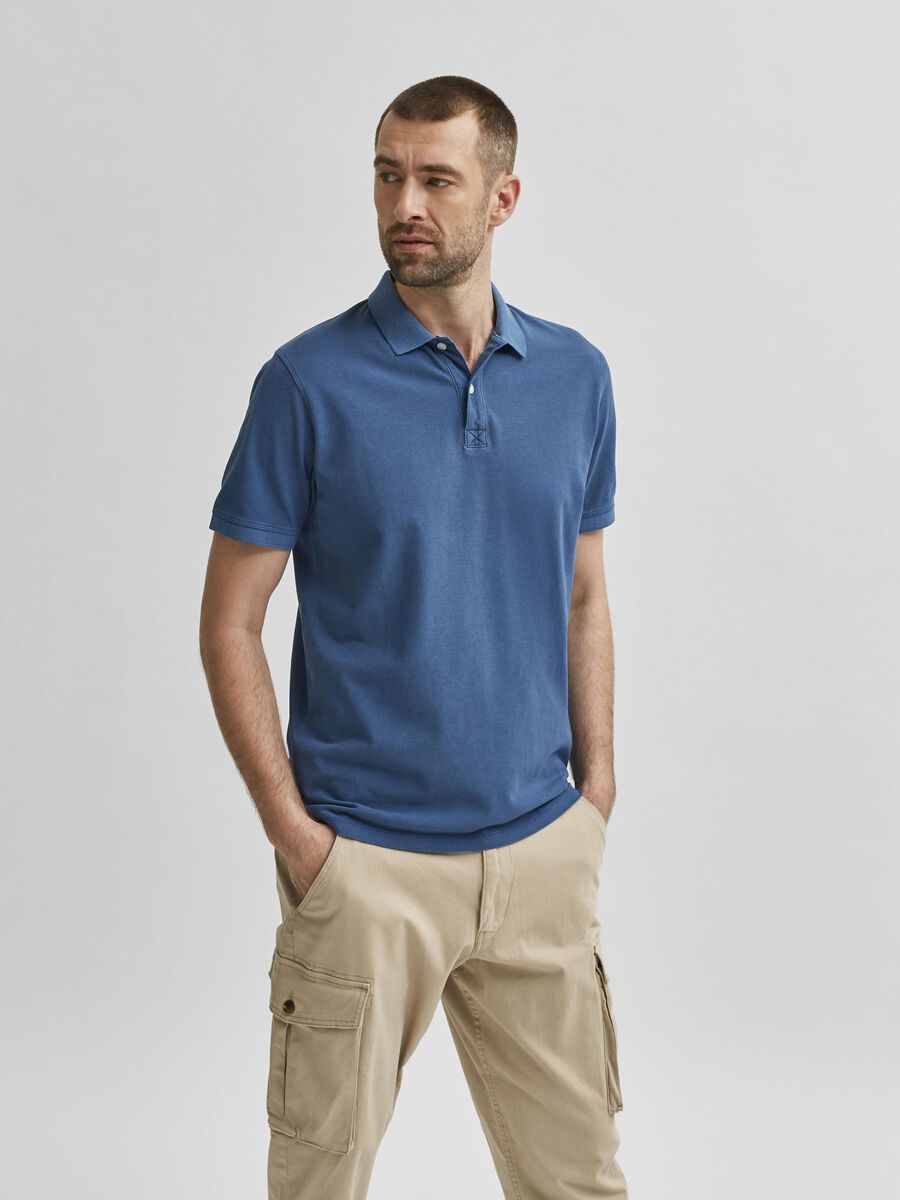 Selected BOMULDS-PIQUE - POLO, Insignia Blue, highres - 16074642_InsigniaBlue_003.jpg