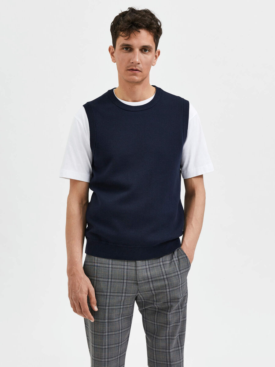 Selected SLEEVELESS KNITTED VEST, Sky Captain, highres - 16085486_SkyCaptain_003.jpg