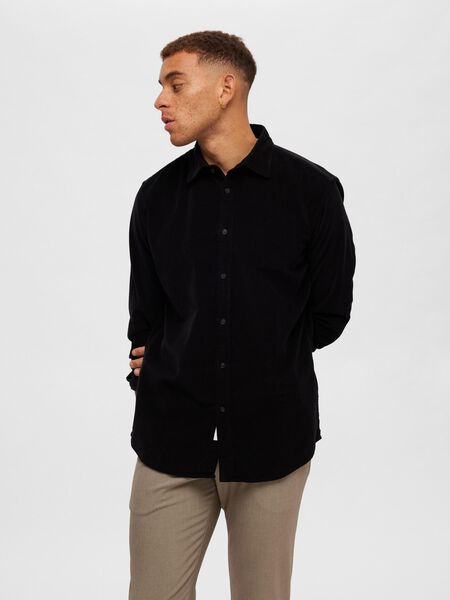 Selected CORDUROY SHIRT, Black, highres - 16090182_Black_003.jpg