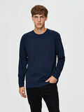 Selected RELAXED FIT LANGÆRMET T-SHIRT, Navy Blazer, highres - 16078605_NavyBlazer_003.jpg