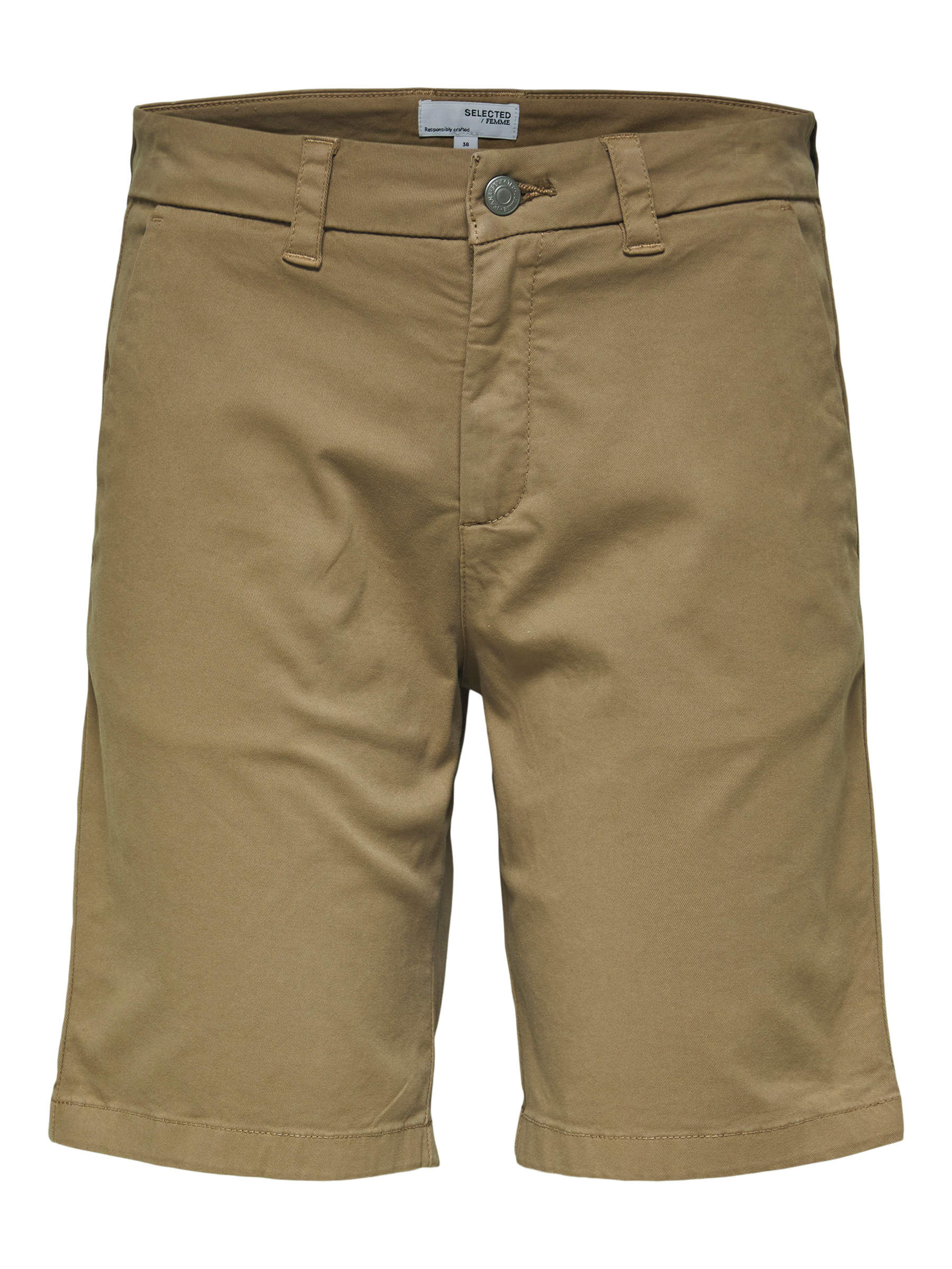 TAPERED FIT COMFORT STRETCH SHORTS Brown SELECTED HOMME