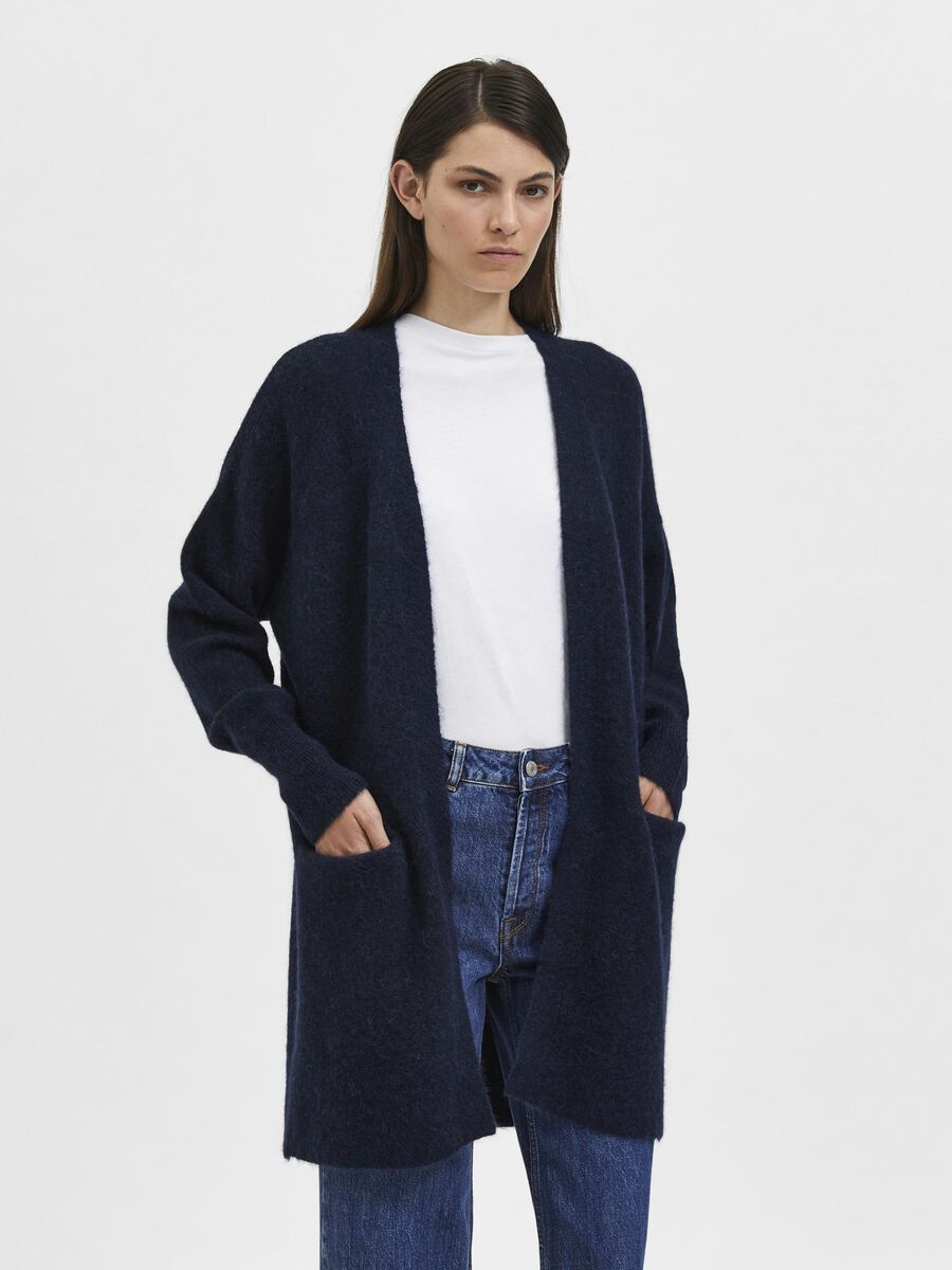 Selected LONG KNITTED CARDIGAN, Dark Sapphire, highres - 16085216_DarkSapphire_943683_003.jpg