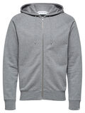 Selected COTON BIOLOGIQUE - SWEAT À CAPUCHE, Medium Grey Melange, highres - 16064484_MediumGreyMelange_001.jpg