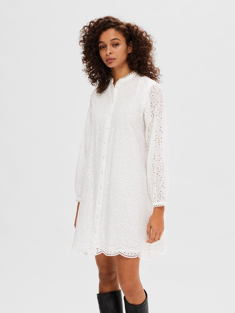 Selected LONG-SLEEVED SHIRT DRESS, Bright White, highres - 16092184_BrightWhite_003.jpg