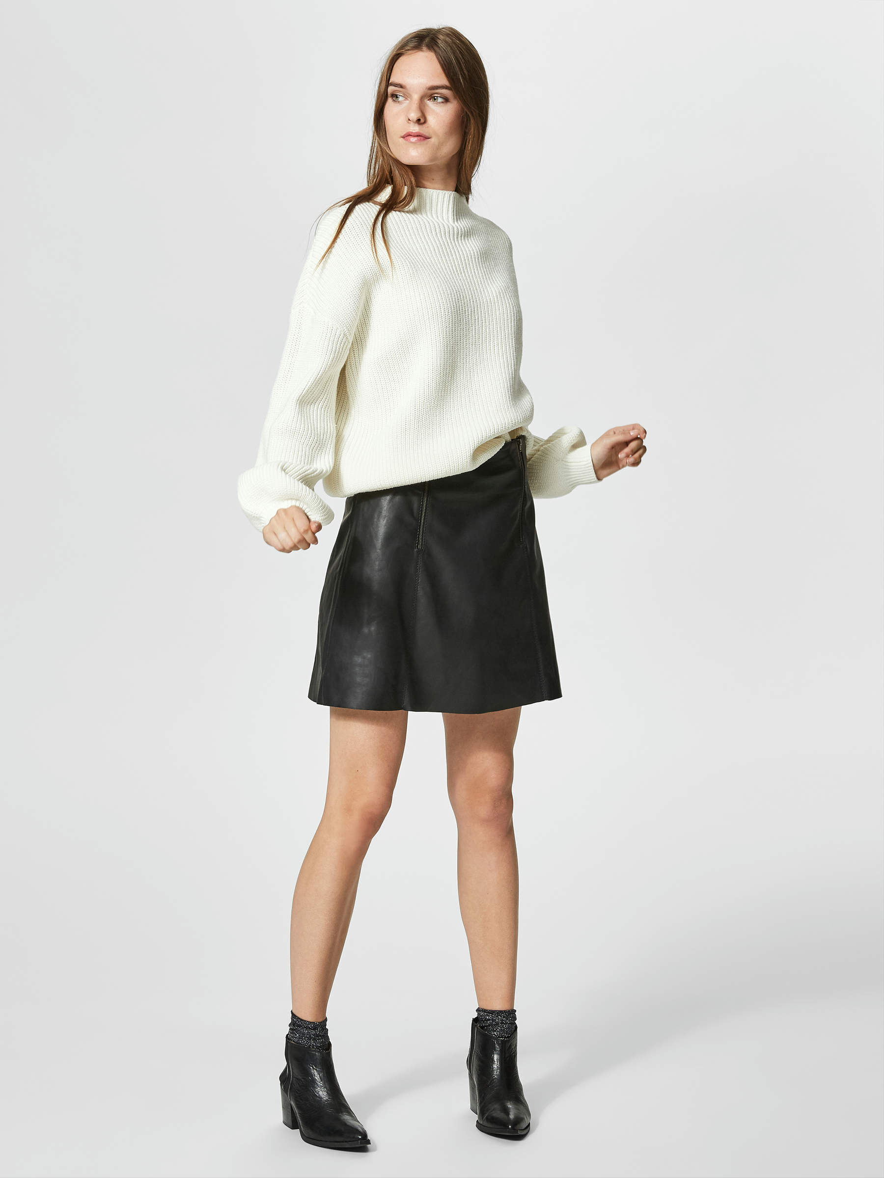 Lamb leather skirt shop