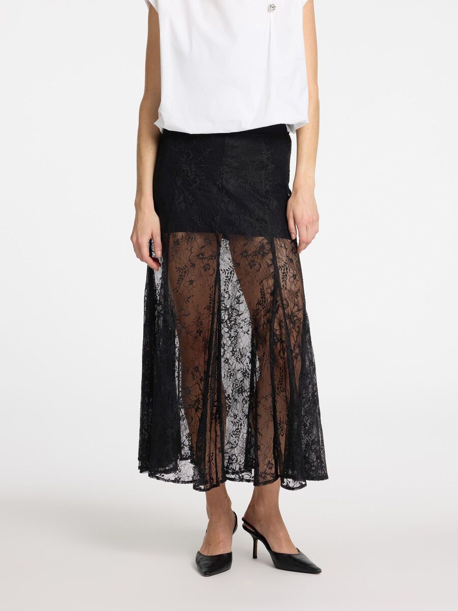 Selected LACE MIDI SKIRT, Black, highres - 16097755_Black_003.jpg
