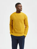 Selected CREW NECK STRIKKET PULLOVER, Honey, highres - 16082448_Honey_906661_003.jpg