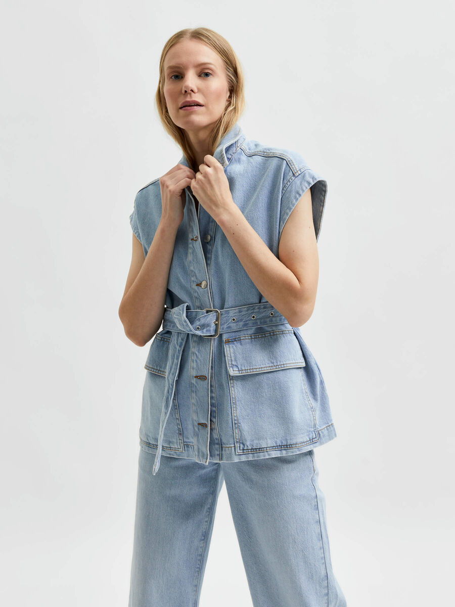 Selected DENIM GILET SANS MANCHES, Light Blue Denim, highres - 16082939_LightBlueDenim_003.jpg