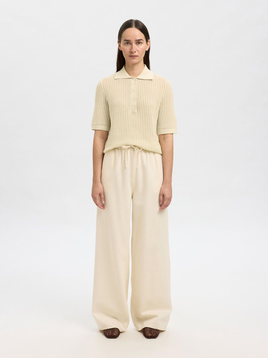 Selected COTTON KNITTED POLO SHIRT, Birch, highres - 16100103_Birch_005.jpg