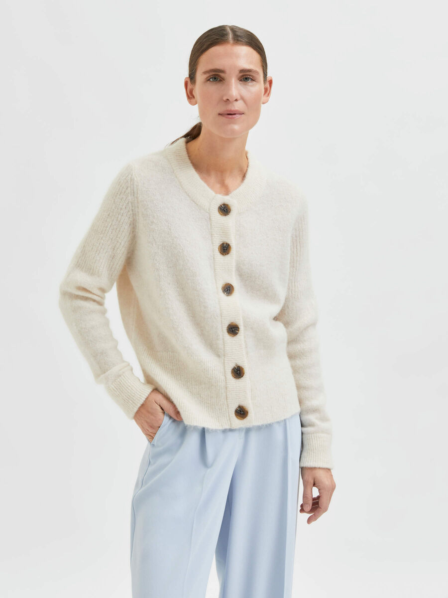 Selected LONG-SLEEVED KNITTED CARDIGAN, Birch, highres - 16065511_Birch_980338_003.jpg