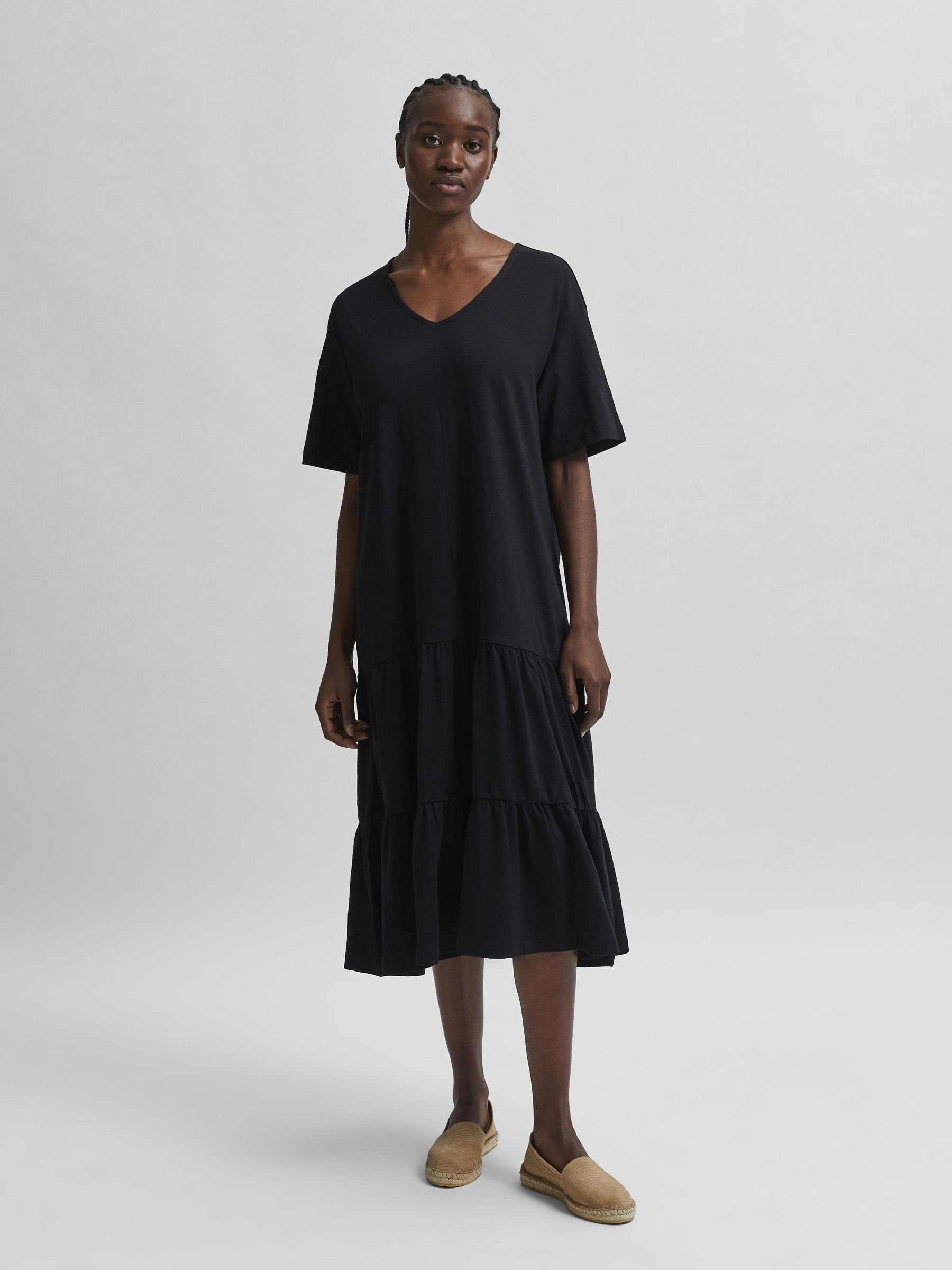 Black cotton jersey dress sales