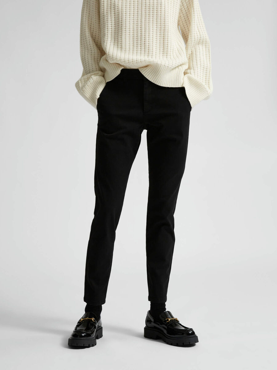 Selected SLIM FIT CHINOS, Black, highres - 16077454_Black_003.jpg