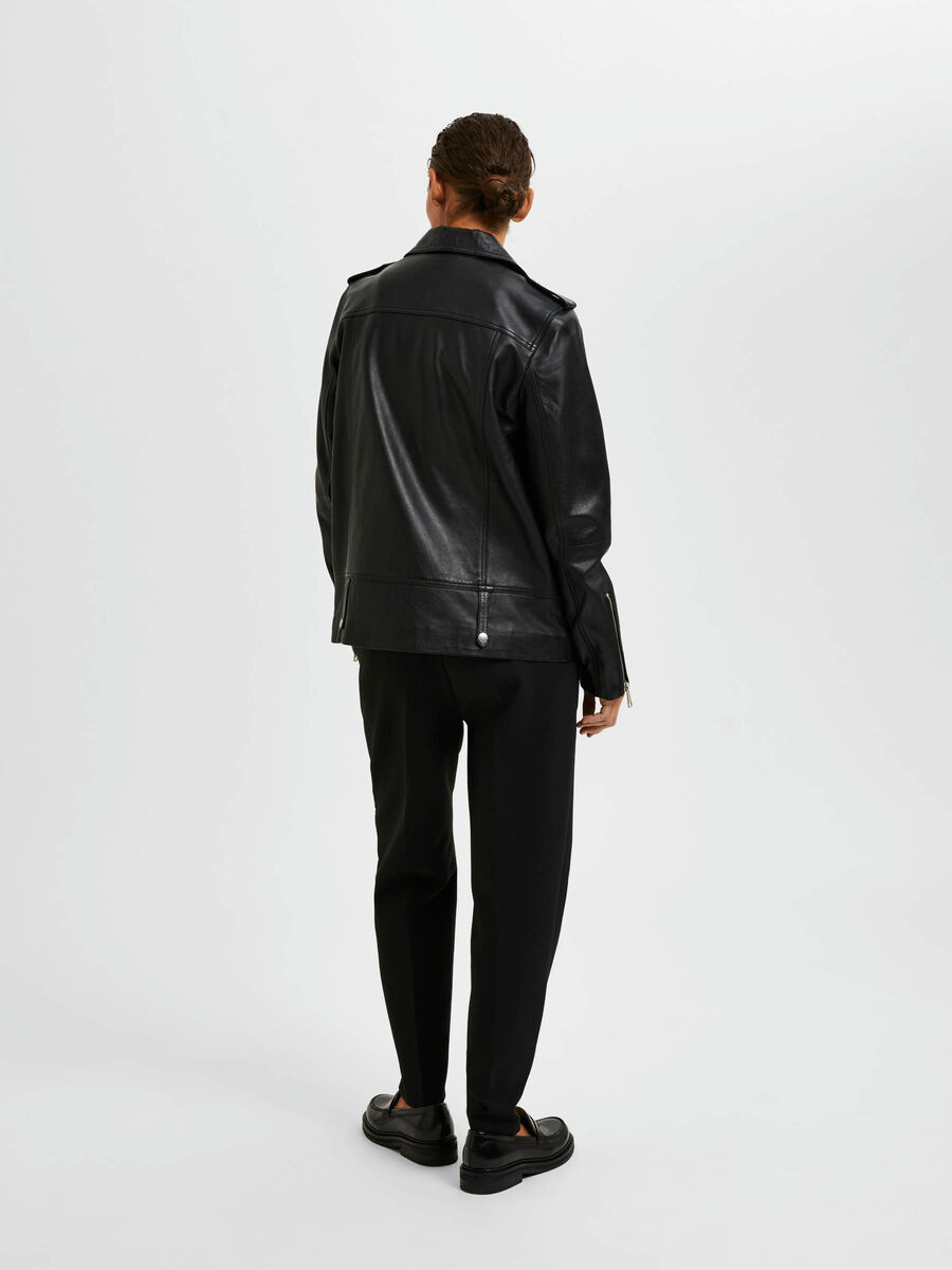Selected OVERSIZED LEATHER JACKET, Black, highres - 16063204_Black_004.jpg