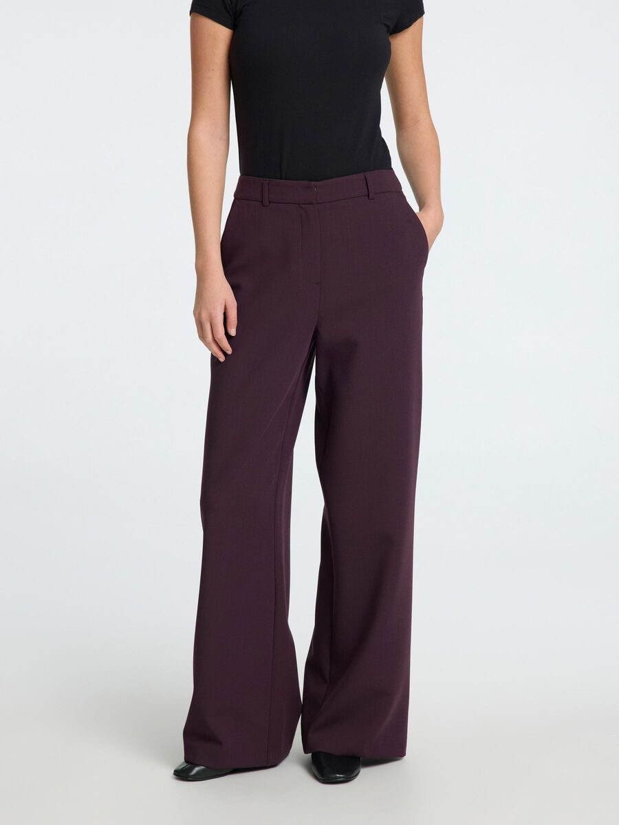 Selected VISCOSE BLEND WIDE-LEG TROUSERS, Plum Perfect, highres - 16094930_PlumPerfect_1127482_003.jpg