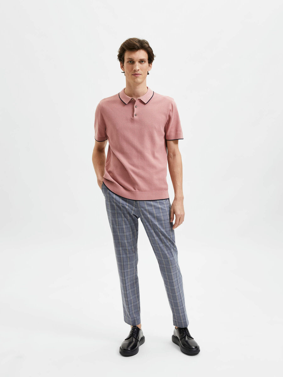 Selected KNITTED POLO SHIRT, Ash Rose, highres - 16083930_AshRose_925257_005.jpg