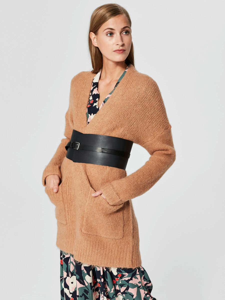 Selected ALPACA MIXED - CARDIGAN, Camel, highres - 16063582_Camel_003.jpg