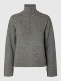 Selected WOOL BLEND HALF-ZIP JUMPER, Medium Grey Melange, highres - 16097968_MediumGreyMelange_001.jpg