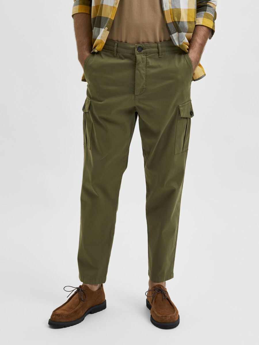 Selected 172 SLIM TAPERED FIT CARGOPANTS, Winter Moss, highres - 16083951_WinterMoss_003.jpg