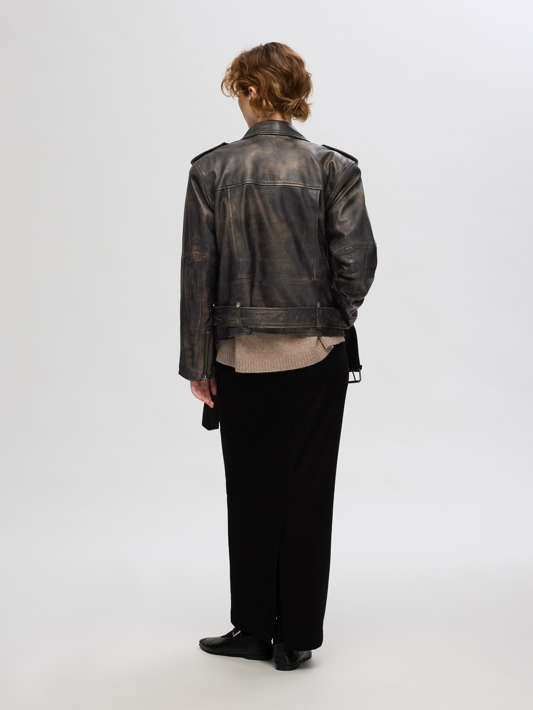 100 LEATHER BIKER JACKET Black SELECTED FEMME