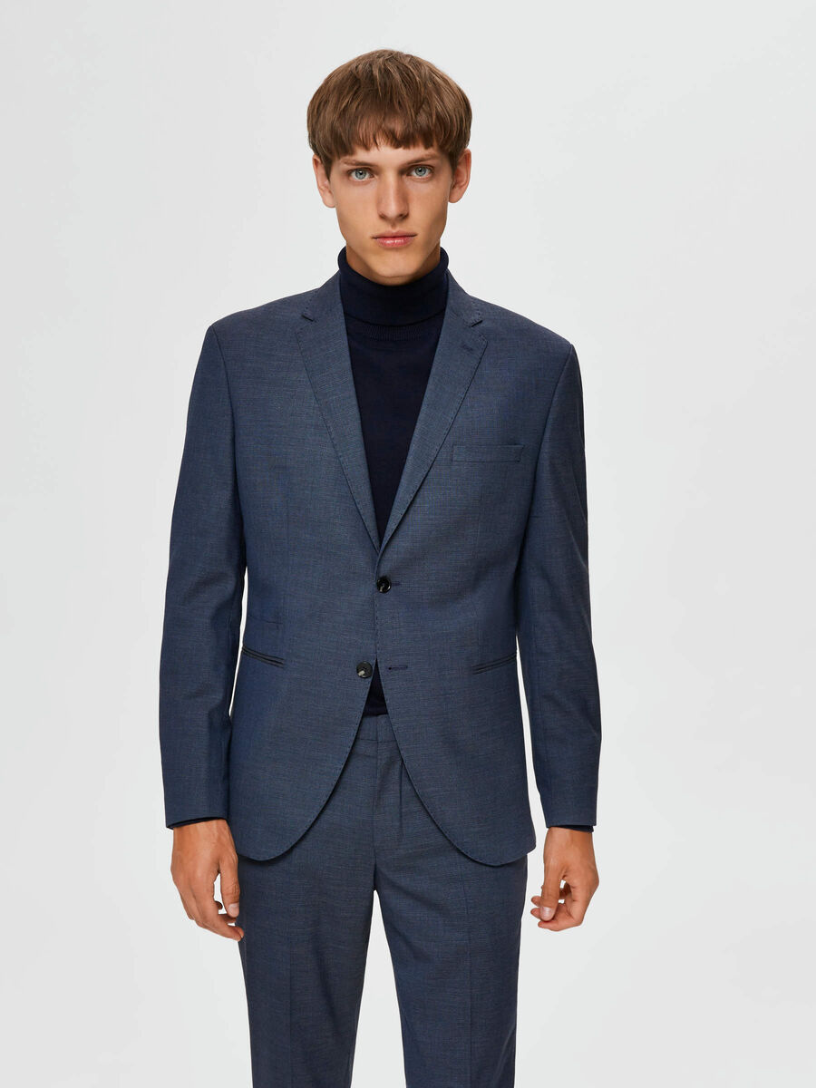 Selected COUPE SLIM - BLAZER, Medium Blue Melange, highres - 16075100_MediumBlueMelange_003.jpg