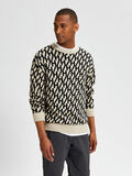 Selected MOTIF JACQUARD PULL EN MAILLE, Oatmeal, highres - 16081043_Oatmeal_891085_003.jpg