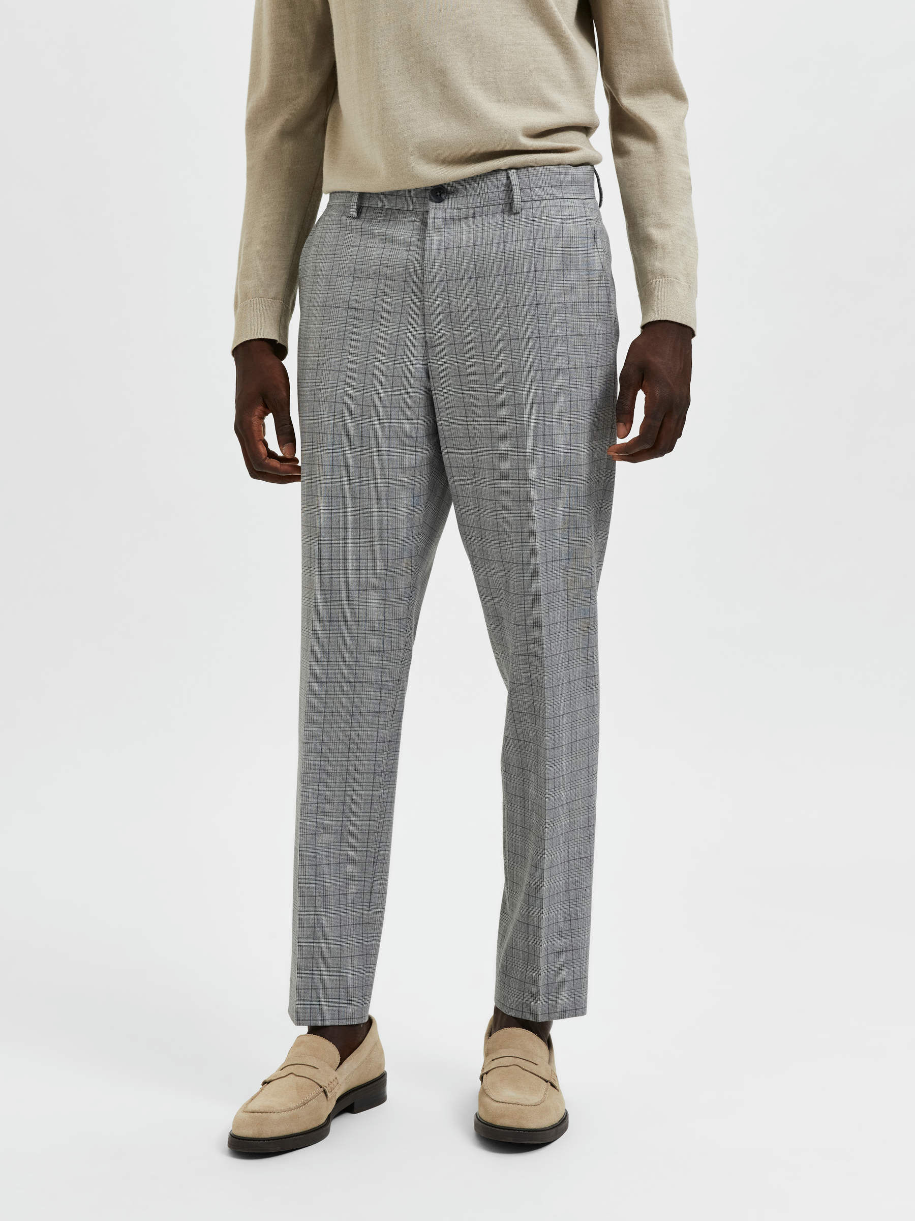 Buy Checked Slim Fit Flat-Front Trousers Online at Best Prices in India -  JioMart.