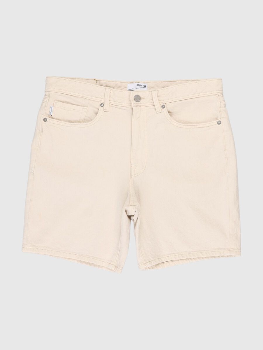 Selected SLIM FIT SHORTS, Ecru, highres - 80000223_Ecru_001.jpg