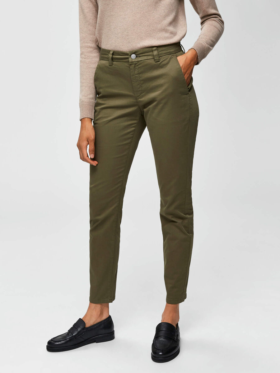 Selected COTON BIOLOGIQUE - CHINOS, Olive Night, highres - 16068078_OliveNight_003.jpg