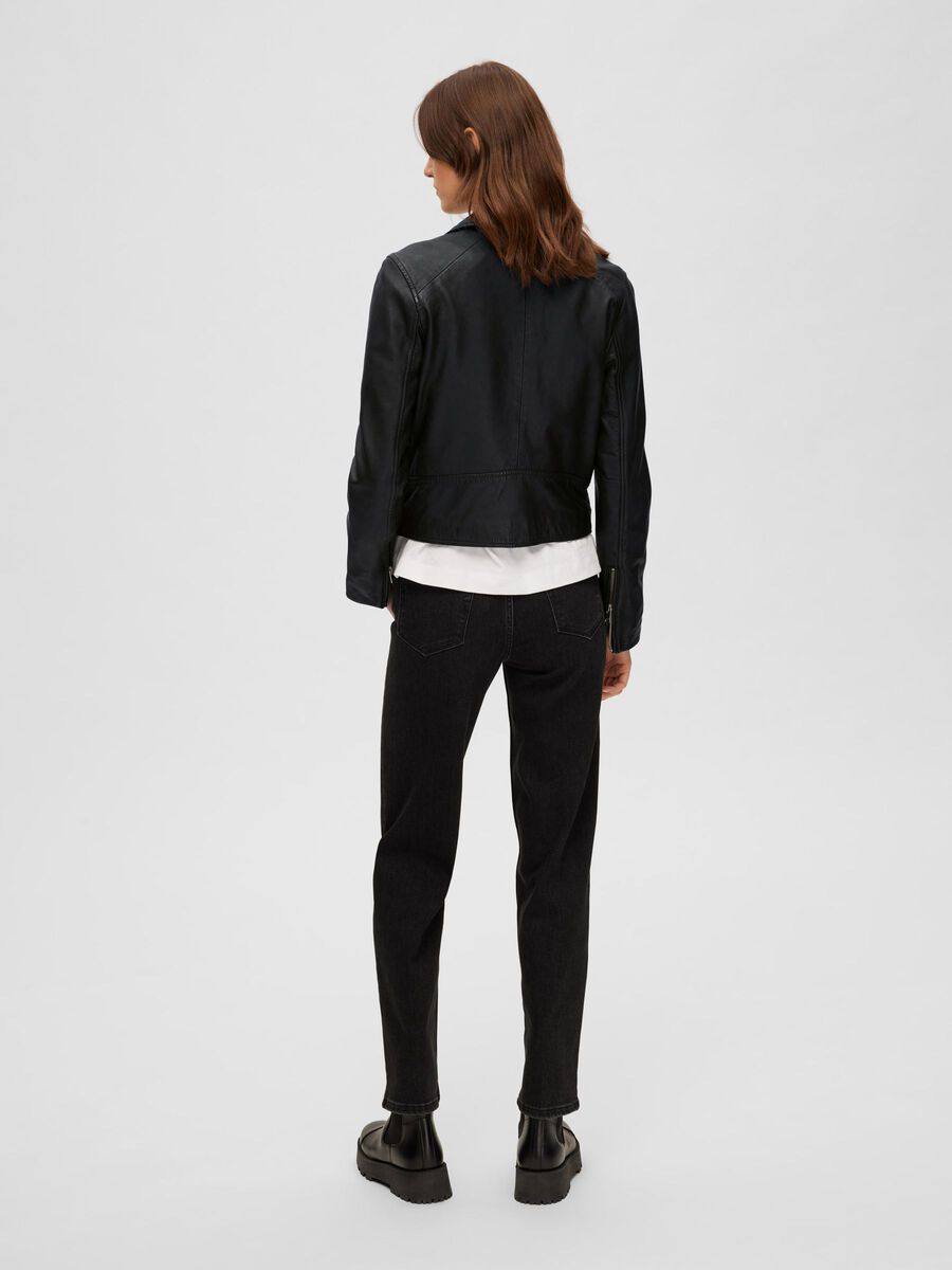 Selected CLASSIC LEATHER JACKET, Black, highres - 16071712_Black_004.jpg