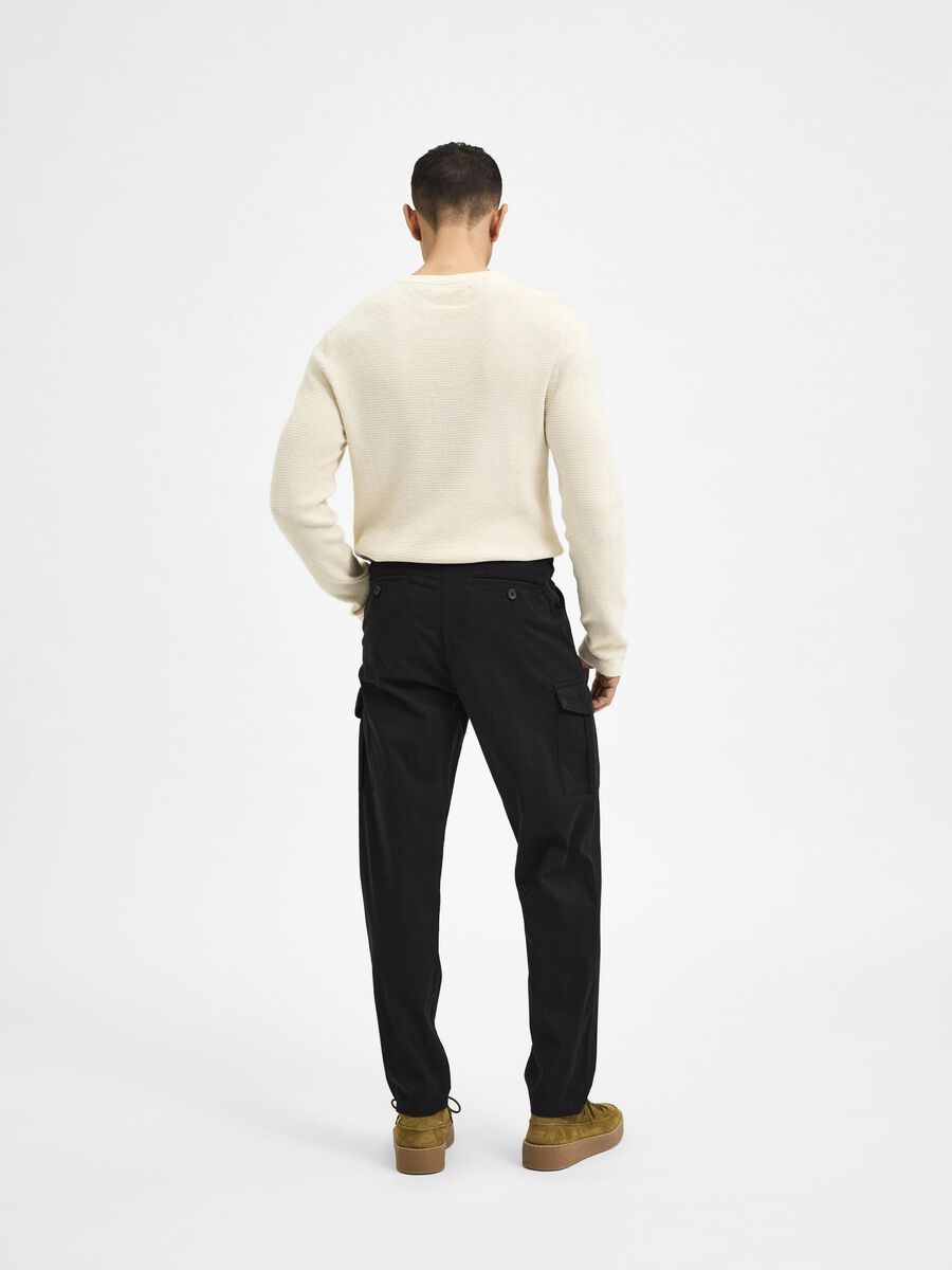 Selected 172 SLIM TAPERED FIT CARGOBYXOR, Black, highres - 16083951_Black_004.jpg