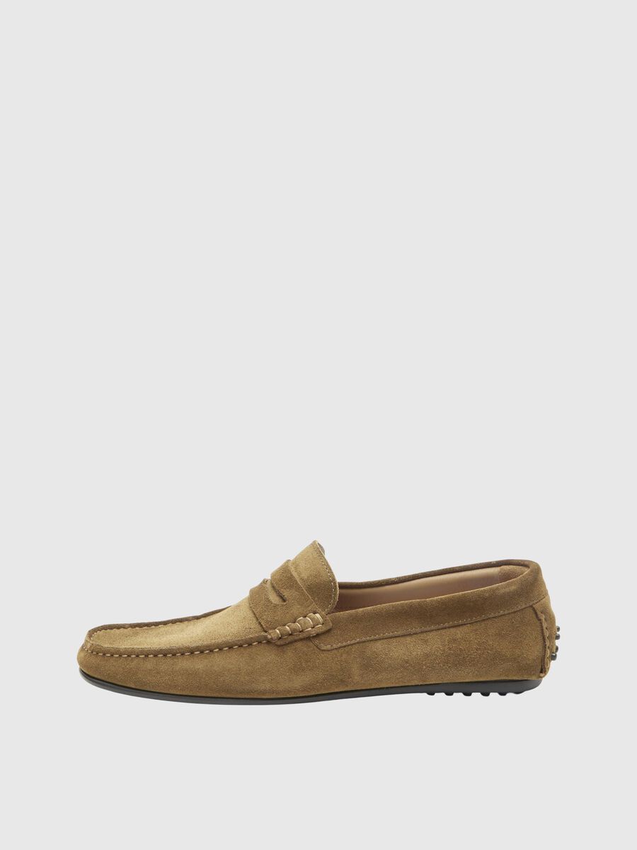 Selected SUEDE LOAFERS, Tobacco Brown, highres - 16089391_TobaccoBrown_001.jpg