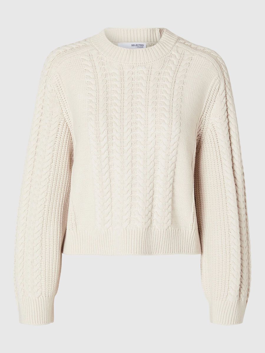 Selected ZOPFSTRICK PULLOVER, Birch, highres - 16094753_Birch_001.jpg
