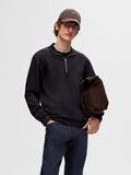 Selected VISKOSEMIX HALF-ZIP SWEATSHIRT, Black, highres - 16094477_Black_003.jpg