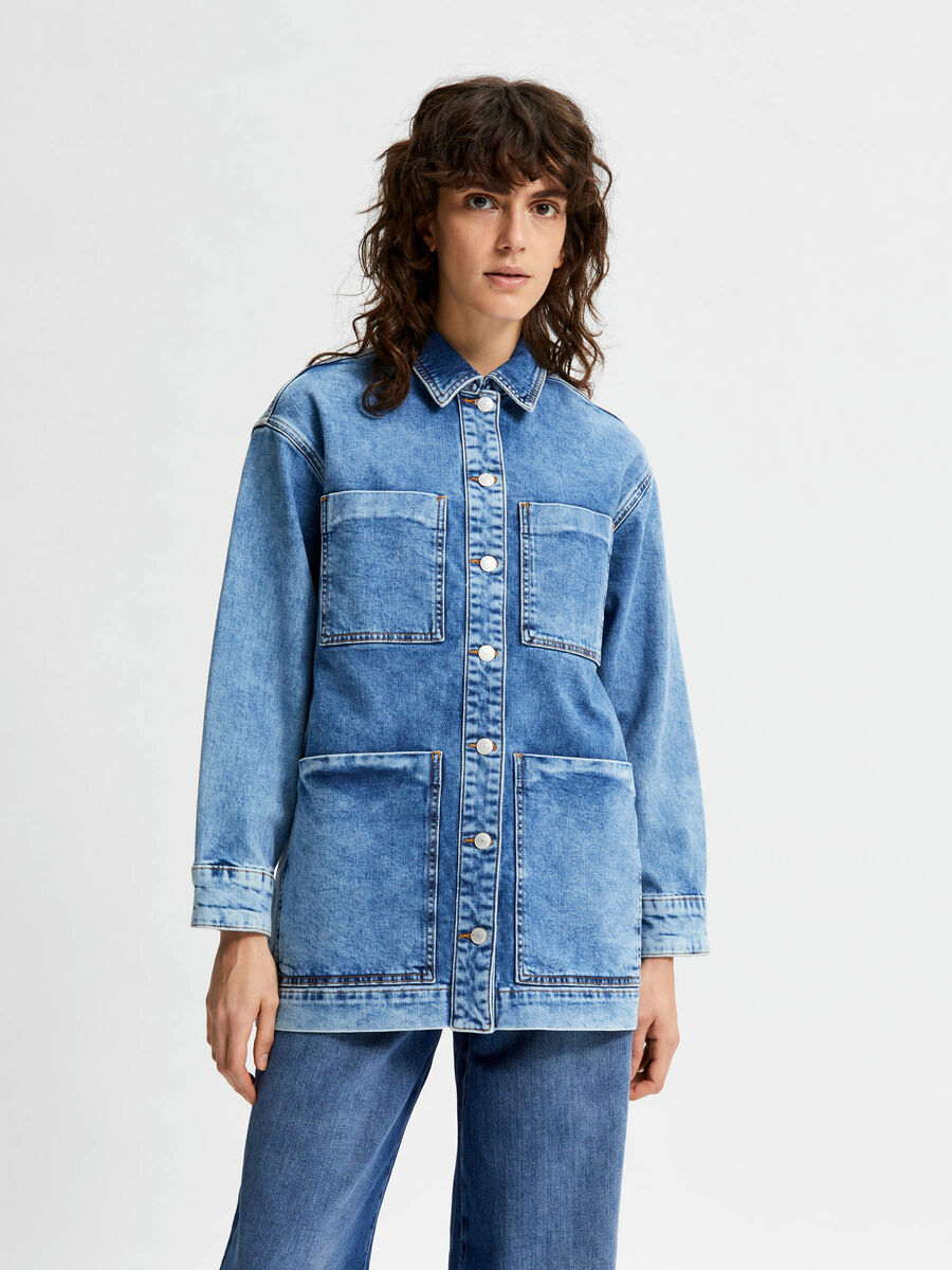 Selected LONG VESTE EN JEAN, Medium Blue Denim, highres - 16079836_MediumBlueDenim_003.jpg