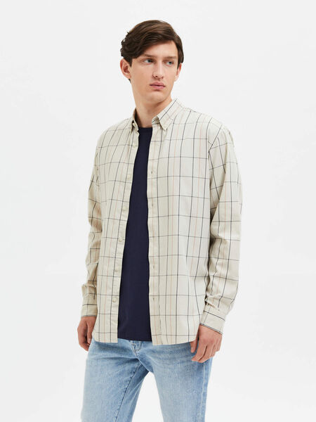 Selected BUTTON-DOWN SHIRT, Oatmeal, highres - 16087696_Oatmeal_997767_003.jpg