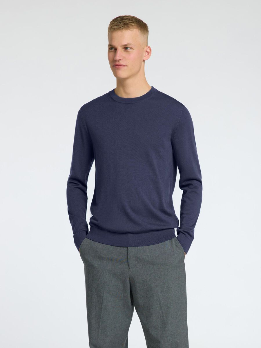 Selected 100% MERINO WOOL CREWNECK JUMPER, Oceana, highres - 16094647_Oceana_003.jpg