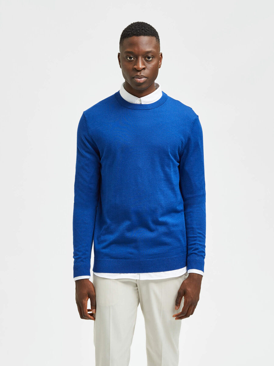 Selected MERINO WOOL JUMPER, Sodalite Blue, highres - 16082472_SodaliteBlue_003.jpg