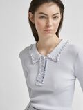 Selected RIBBED RUFFLE POLO NECK BLOUSE, Arctic Ice, highres - 16078354_ArcticIce_006.jpg