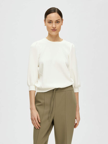 Selected PUFF SLEEVE SWEATSHIRT, Snow White, highres - 16082379_SnowWhite_003.jpg