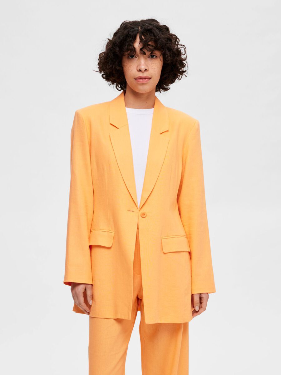 Selected COUPE SLIM BLAZER, Papaya, highres - 16089461_Papaya_003.jpg