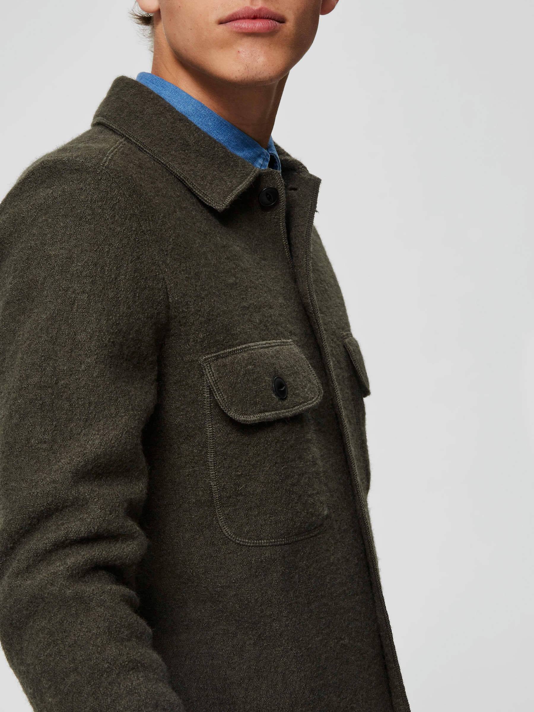 WORKWEAR INSPIRED KNITTED CARDIGAN Brown SELECTED HOMME