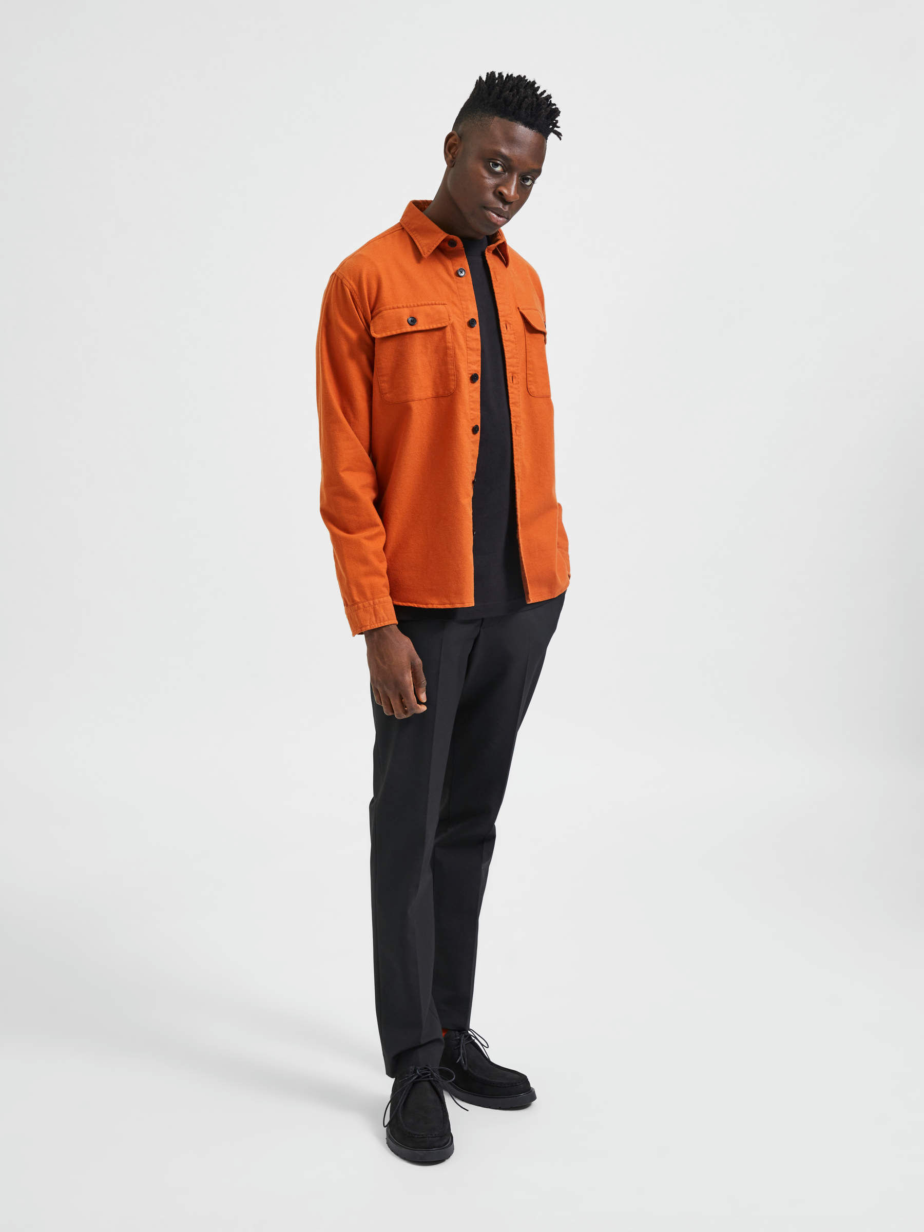 Mens orange overshirt on sale