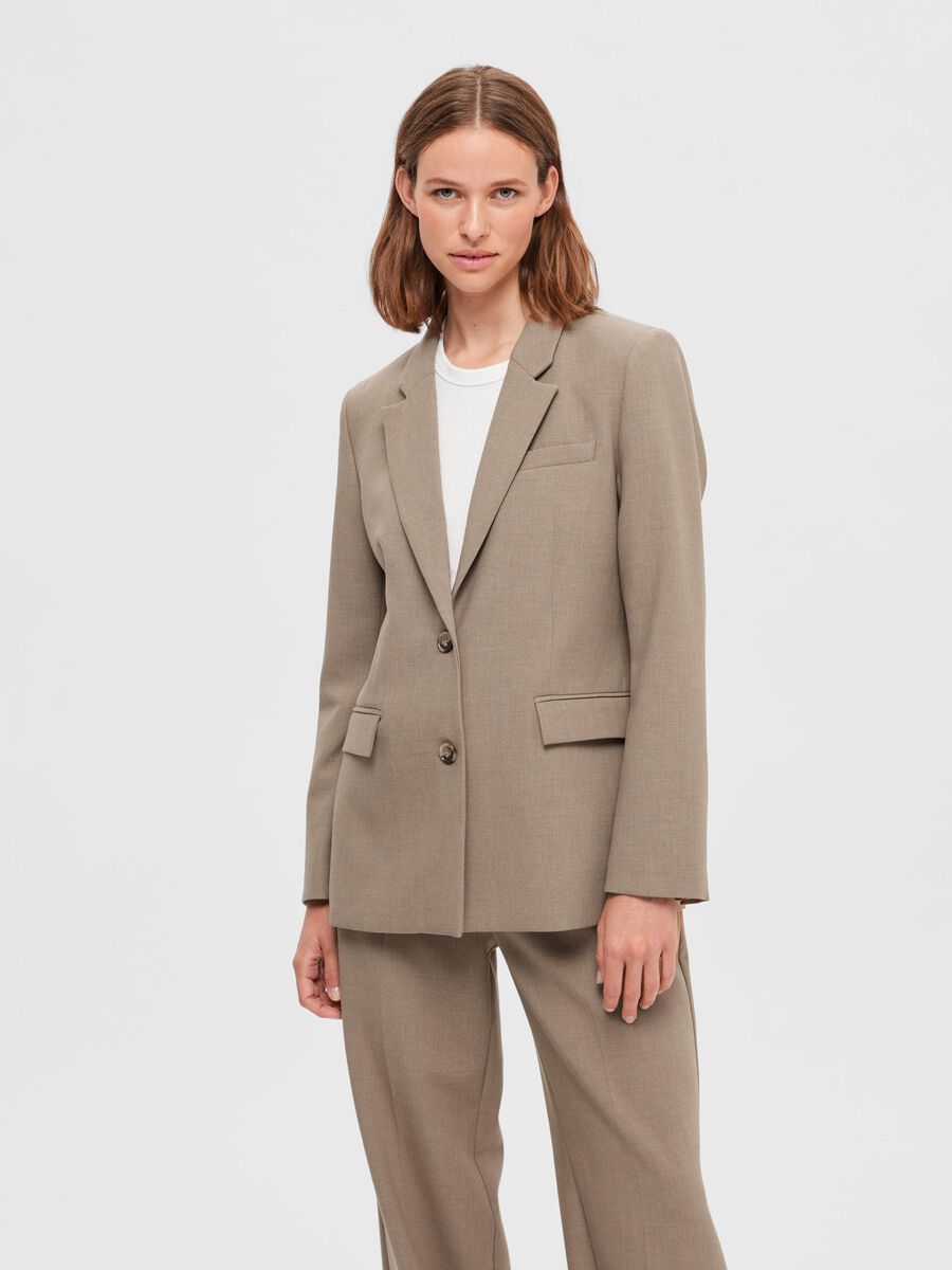 Costumes à simple boutonnage pour femmes, blazer cranté, veste et