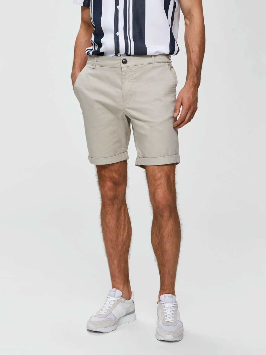 Selected SLHPARIS REGULAR FIT CHINO SHORTS, Moonstruck, highres - 16065685_Moonstruck_003.jpg