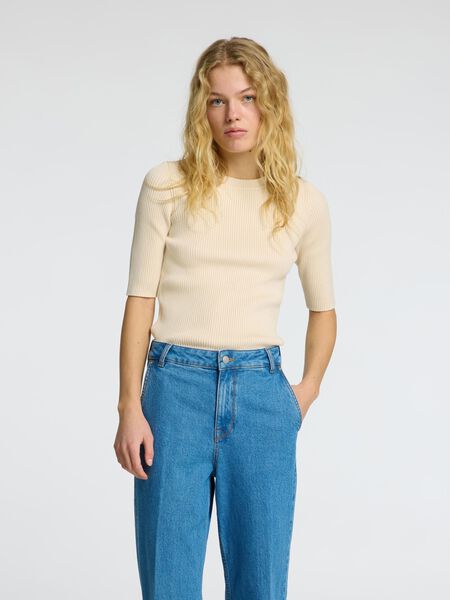 Selected VISCOSE BLEND KNITTED TOP, Birch, highres - 16095486_Birch_003.jpg